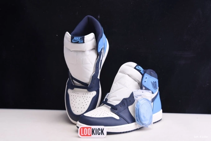 1st Kicks Retro OG Jordan High 1 Obsidian Air 555088-140 0705